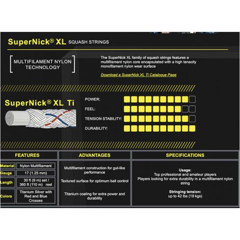 Ashaway SuperNick XL Titanium 9 mtr.