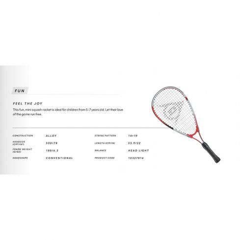 Dunlop Kids Squashracket (5-7 jaar)